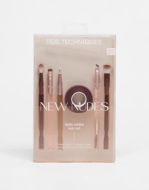 Real Techniques – New Nudes Daily Swipe Eye Kit – Zestaw z pędzlami do makijażu