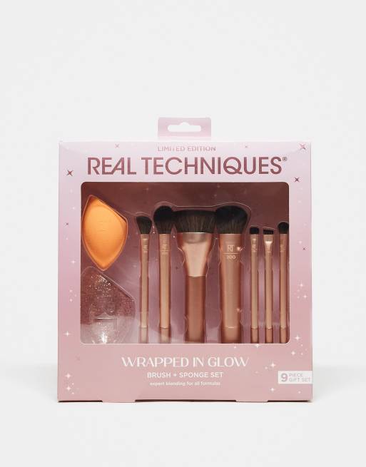 Real Techniques – Wrapped In Glow – Zestaw pędzli do makijażu z gąbeczką – 30% taniej 