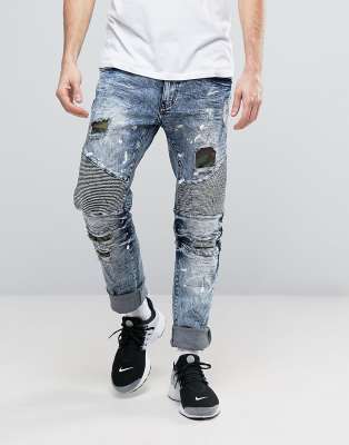 jeans with camo patch