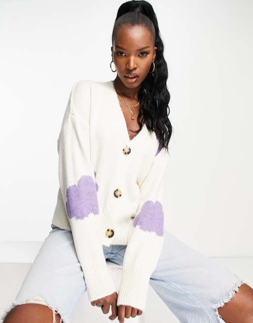 Rebeca holgada con estampado de nubes de Trendyol