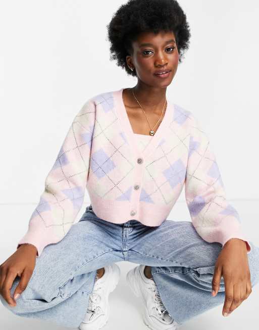 Rebeca rosa con diseño de rombos de Miss Selfridge (parte de un conjunto)