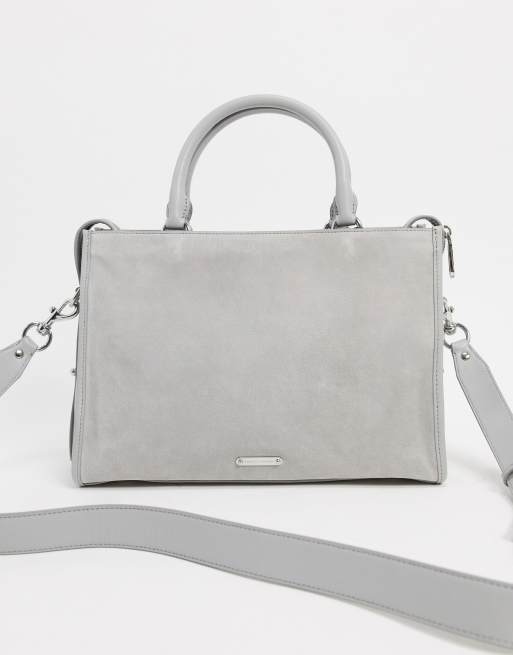 Rebecca Minkoff bedford leather zip satchel bag in bright white