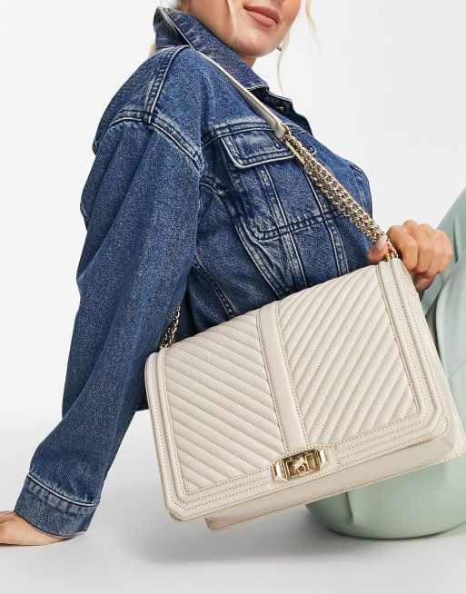 Rebecca Minkoff Borsa da spalla trapuntata color sabbia