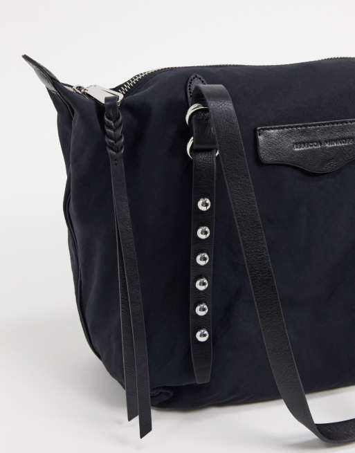 Rebecca Minkoff bowie tote bag with leather trim in black