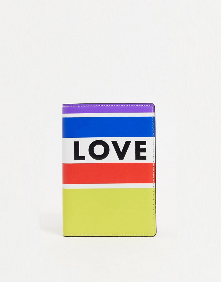 Rebecca Minkoff - Leren paspoorthoesje met regenboogkleurige strepen-Verschillende kleuren