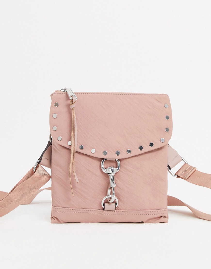 Rebecca Minkoff nylon flap crossbody bag in pink