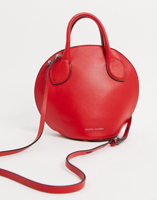Rebecca Minkoff pippa leather mini dome satchel in red