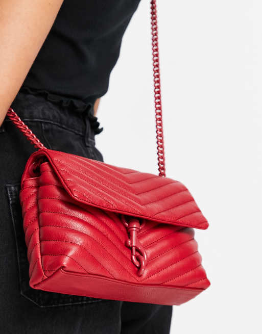 Rebecca Minkoff quilted clasp shoulder bag in red