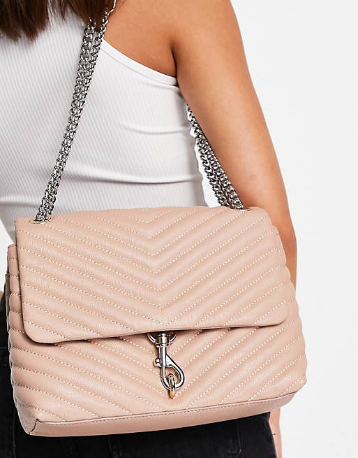 Rebecca Minkoff quilted clasp shoulder bag in tan