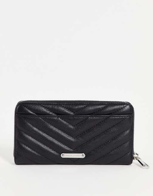 Rebecca Minkoff quilted zip purse wallet in black