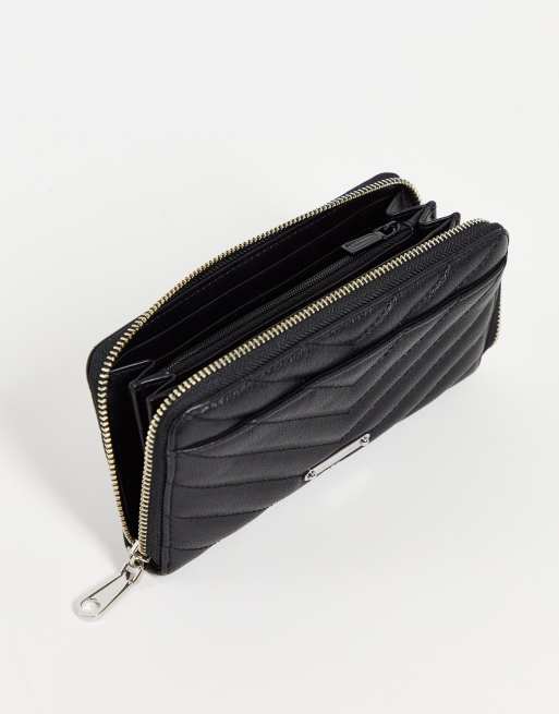 Rebecca Minkoff quilted zip purse wallet in black