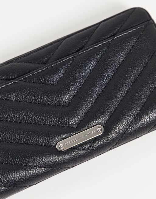 Rebecca Minkoff quilted zip purse wallet in black