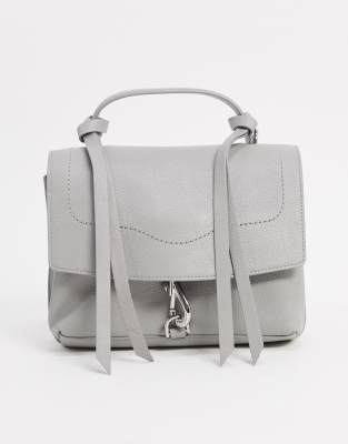 Rebecca Minkoff Stella Leather Convertible Backpack In Graywhite