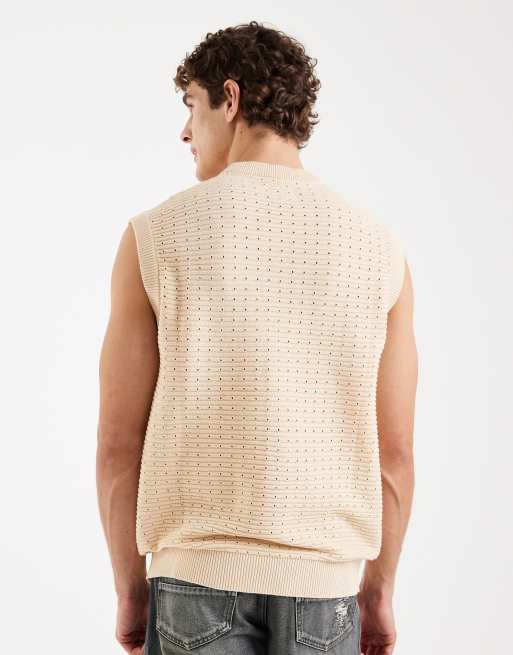 Rebel Rebel - Unai - Débardeur coupe carrée en maille - Écru , 3 de 5