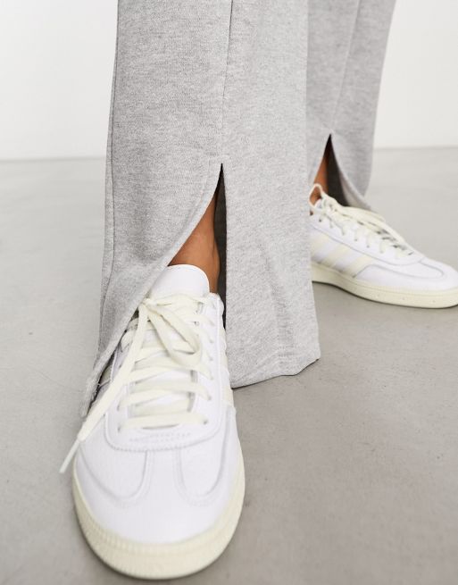 Grey Side Stripe Split Hem Wide Leg Joggers - Karris – Rebellious Fashion