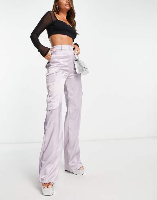 Satin store cargo trousers