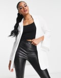 Rebellious Fashion longline blazer in white