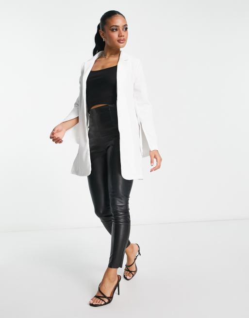 White longline hot sale jacket