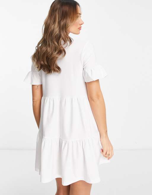 White frill 2025 smock dress