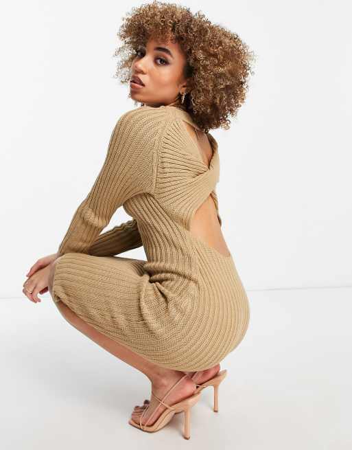 Sweater dress sale open back