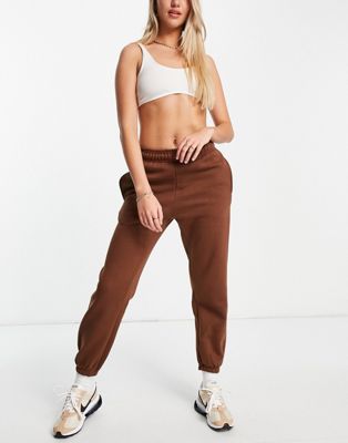 Rebellious Fashion oversized joggers in chocolate