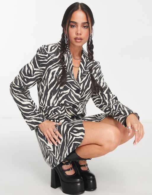 Zebra print best sale blazer dress