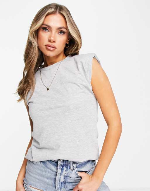 Women's muscle tee with best sale shoulder pads