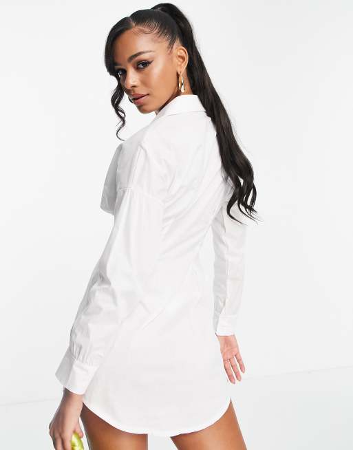 White long sleeve shop t shirt dress