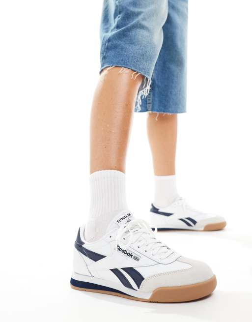 Rebook Campio XT trainers in white and blue ASOS