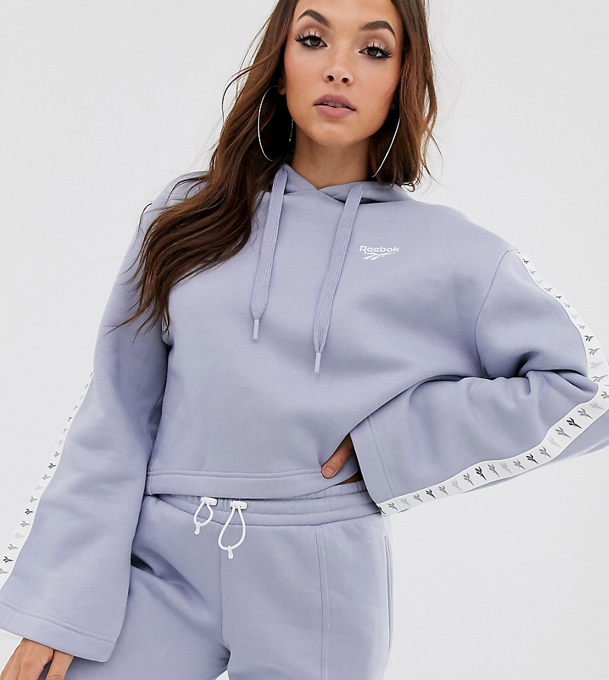 Rebook Vector cropped hoodie in lilac-Grey