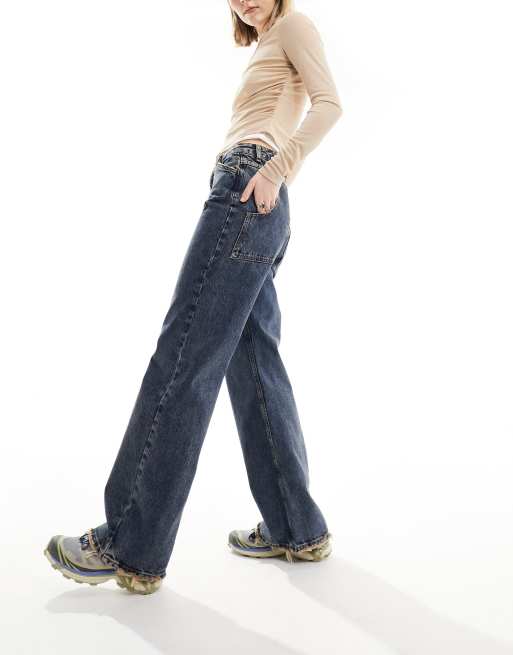 Reclaimed vintage 00s baggy jeans in dark blue wash , 2 of 5