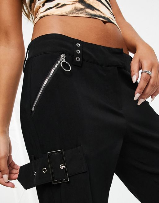 Vintage black trousers chain details high waisted ladies trousers blac –  Pretty Vintage Boutique