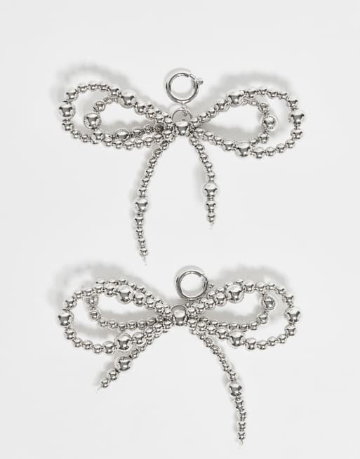 Reclaimed Vintage 2-pack bow shoe charms in silver