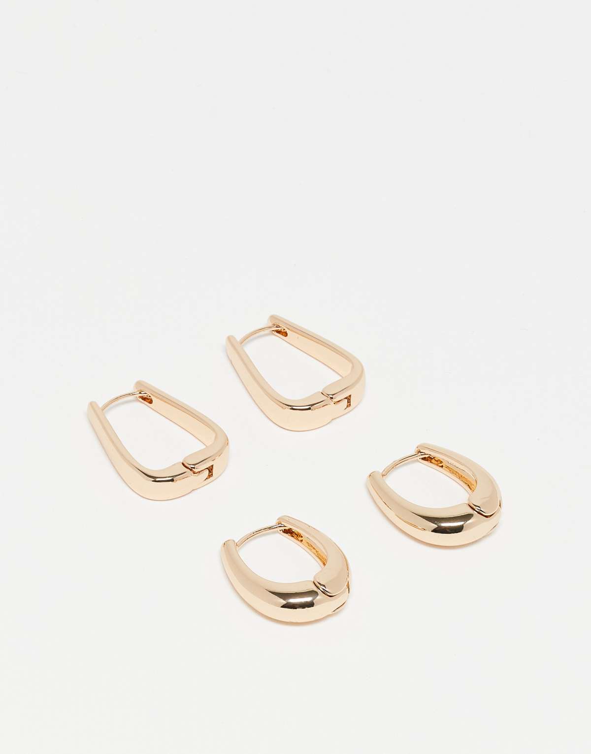 Reclaimed Vintage 2 pack chubby hoops in gold