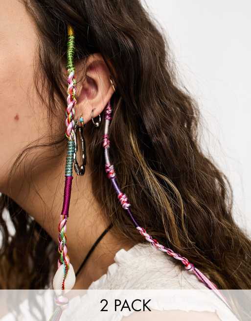 Reclaimed Vintage – 2er-Pack Flechtbänder fürs Haar mit Muscheldetail