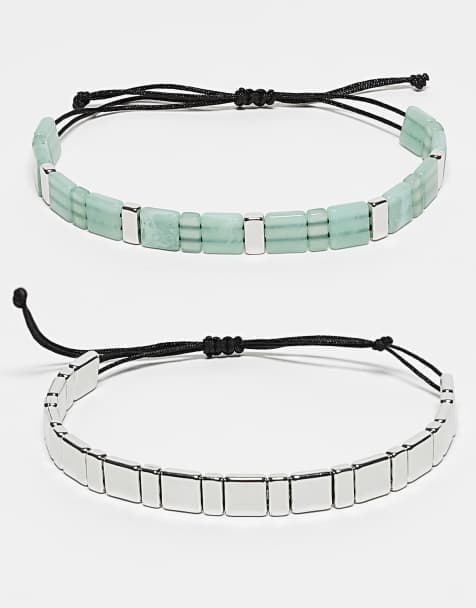 Reclaimed Vintage – 3er-Pack Unisex-Armbänder im perlenartigen Design - view 1