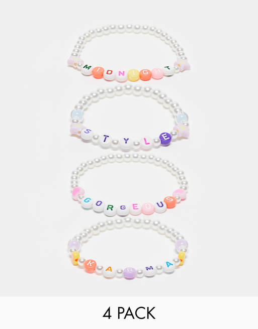Reclaimed Vintage – 4er-Pack mit Festival-Armbändern