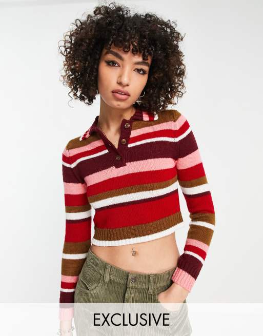 Reclaimed Vintage 70s stripe polo 