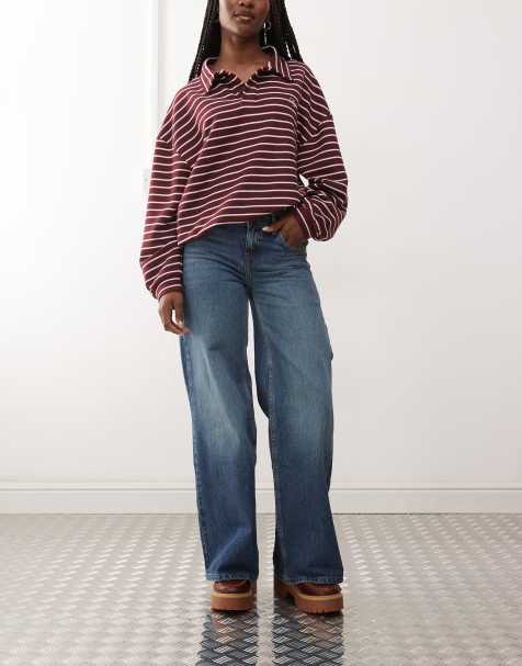 Reclaimed Vintage – 88 – Baggy jeans med låg midja, vida ben och mellanblå tvätt - view 1
