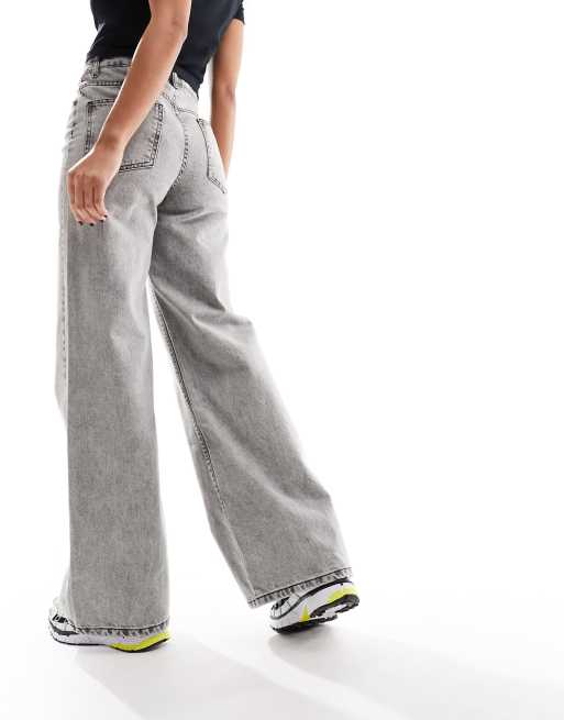Reclaimed Vintage – 88' – Grafitowe jeansy z szerokimi nogawkami , 2 z 4