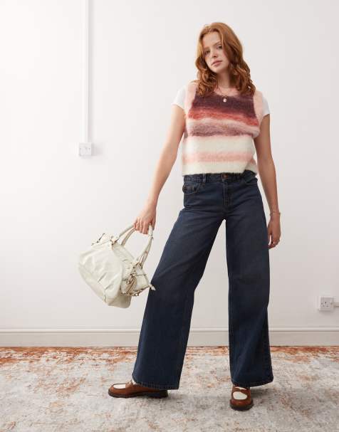 Reclaimed Vintage - 88' - Jeans met wijde pijpen en lage taille in indigo - view 1