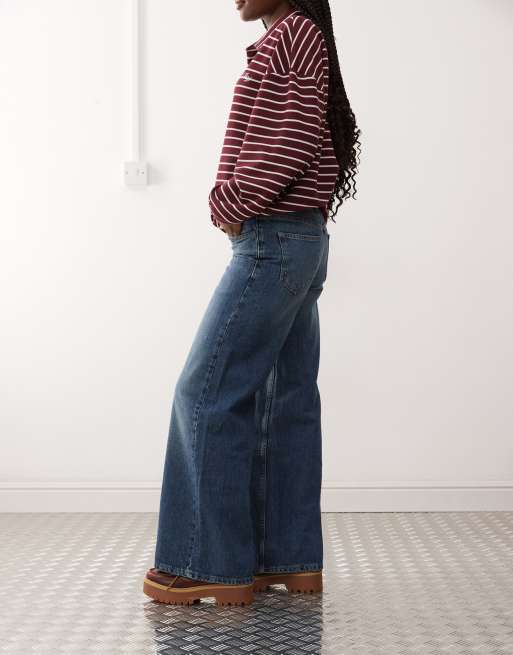 CTHY　DOCKING VINTAGE WIDE BAGGY PANTS Womens Jeans Cargo Pants Vintage Street Distressed Wash
