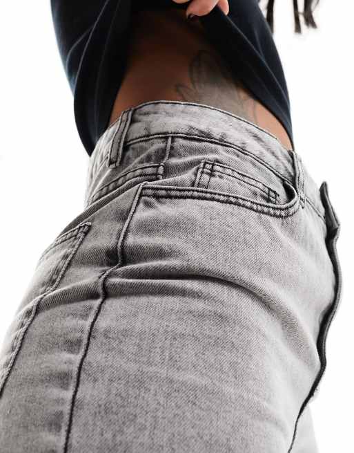 Reclaimed Vintage '88 wide leg jeans in charcoal , 3 of 4