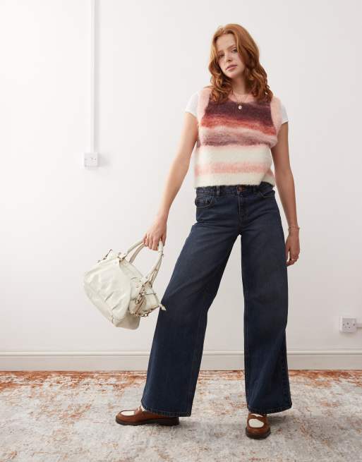 Reclaimed Vintage 88' wide leg low rise jean in indigo