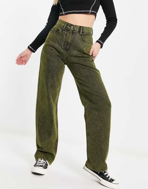 Reclaimed Vintage 90 s dad jean in dirty green wash ASOS