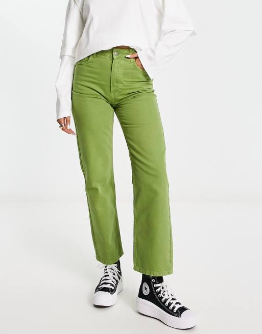 Reclaimed Vintage 90s high waisted slim leg jeans in green wash | ASOS