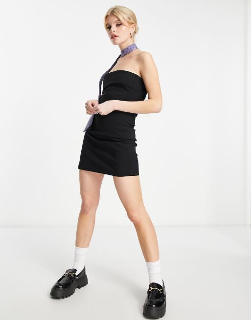 Reclaimed Vintage 90s mini dress in black