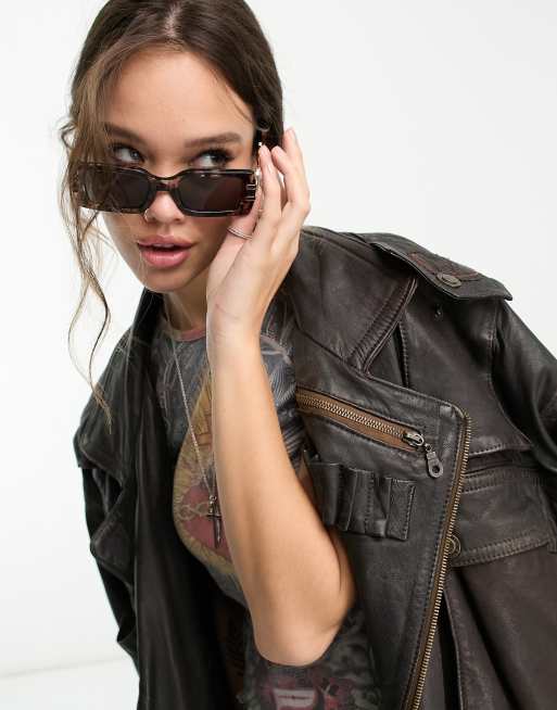 90s top rectangle sunglasses