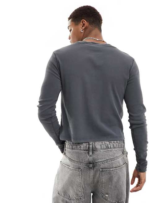 Reclaimed Vintage 90s shrunken long sleeve tee with out of Reclaimed Vintage 90s shrunken long sleeve tee with out of
