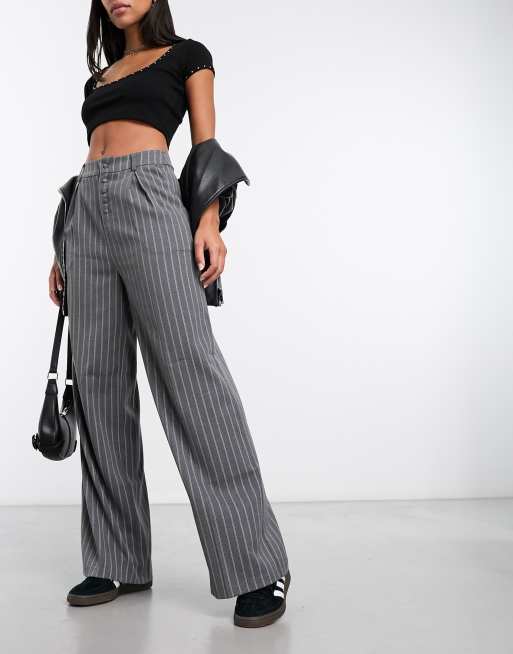 Straight leg striped pants top